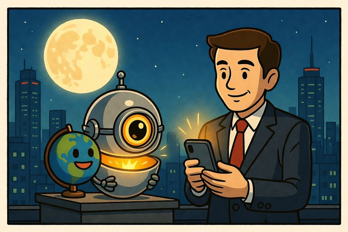 Orbie is born on a Tokyo rooftop under the harvest moon